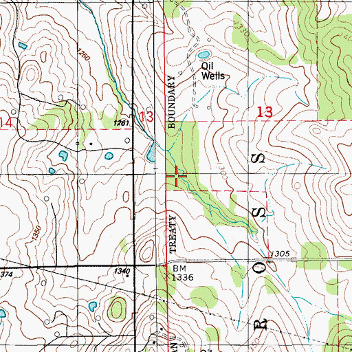 Topographic Map of Little Washita Site 13 Dam, OK