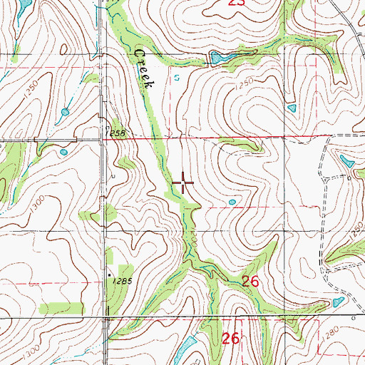 Topographic Map of Little Washita Site 4 Dam, OK