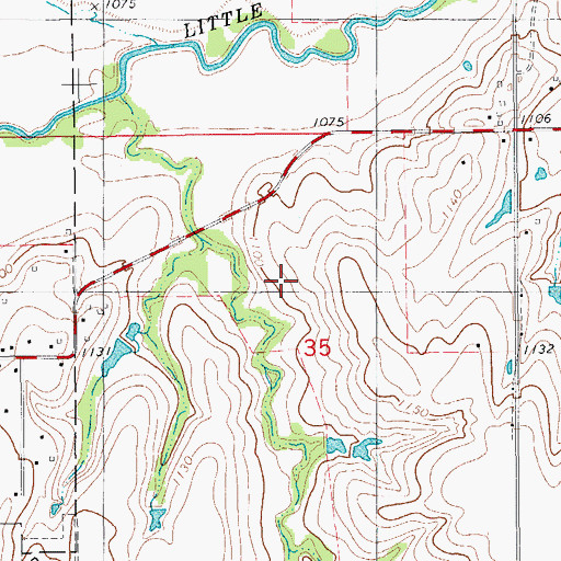 Topographic Map of Little Washita Site 3 Dam, OK