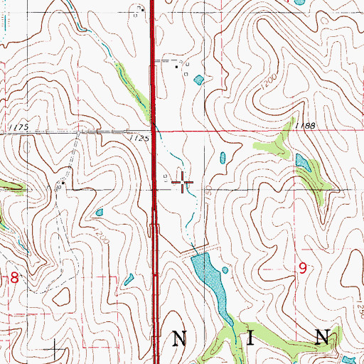 Topographic Map of Little Washita Site 6 Dam, OK