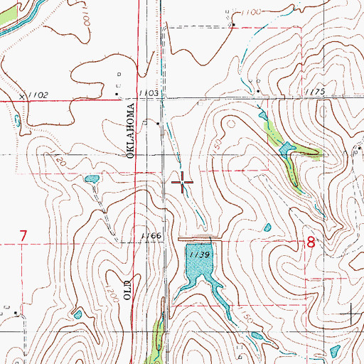 Topographic Map of Little Washita Site 7 Reservoir, OK