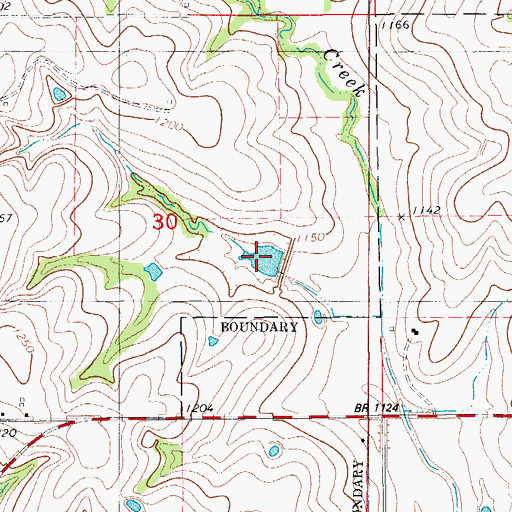 Topographic Map of Little Washita Site 45 Reservoir, OK