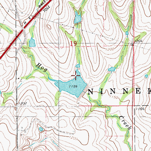 Topographic Map of Little Washita Site 46 Dam, OK