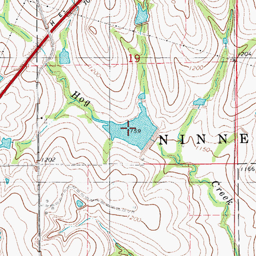 Topographic Map of Little Washita Site 46 Reservoir, OK