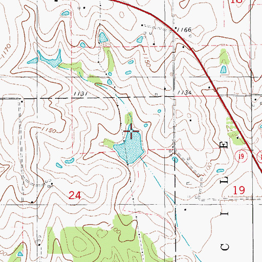 Topographic Map of Little Washita Site 48 Dam, OK