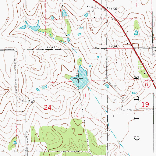 Topographic Map of Little Washita Site 48 Reservoir, OK