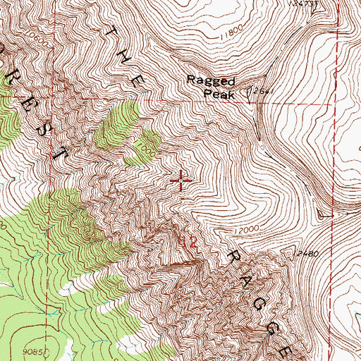 Topographic Map of The Raggeds, CO
