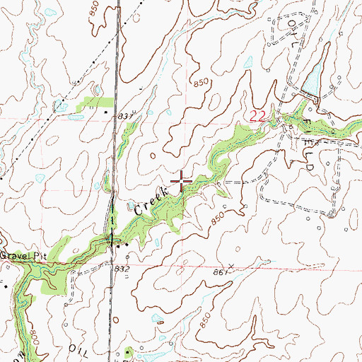 Topographic Map of Cotton-Coon-Mission Creek Site 11 Reservoir, OK