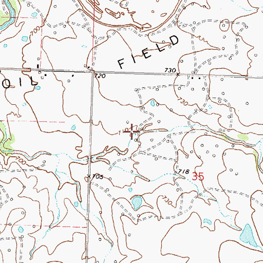 Topographic Map of Cotton-Coon-Mission Creek Site 15 Reservoir, OK