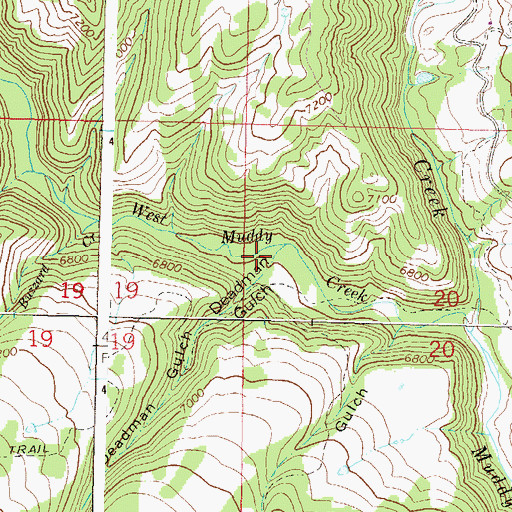 Topographic Map of Deadman Gulch, CO