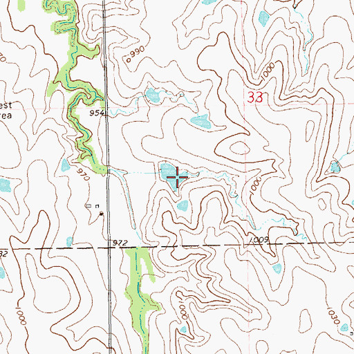 Topographic Map of Upper Red Rock Creek Site 56 Dam, OK