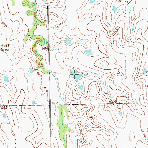 Topographic Map of Upper Red Rock Creek Site 56 Reservoir, OK