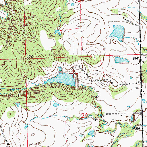 Topographic Map of Upper Clear Boggy Creek Site 15 Dam, OK