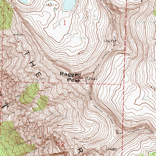Topographic Map of Ragged Peak, CO
