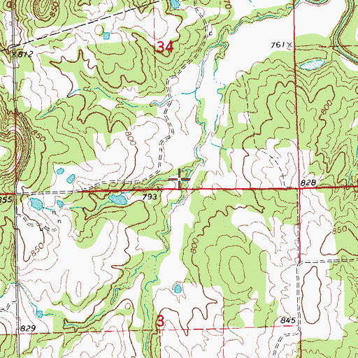 Topographic Map of Salt-Camp Creek Site 21 Reservoir, OK