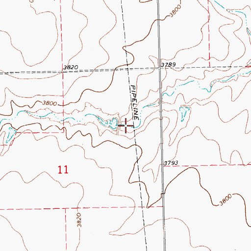 Topographic Map of Oknoname 025001 Dam, OK