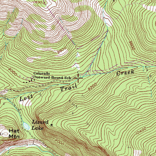 Topographic Map of North Fork Lost Trail Creek, CO