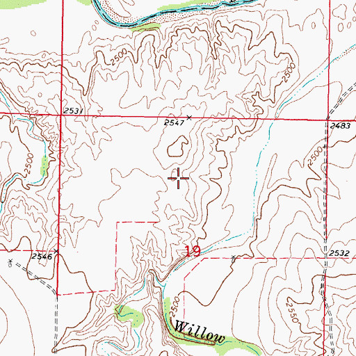 Topographic Map of Davis Number 5 Reservoir, OK