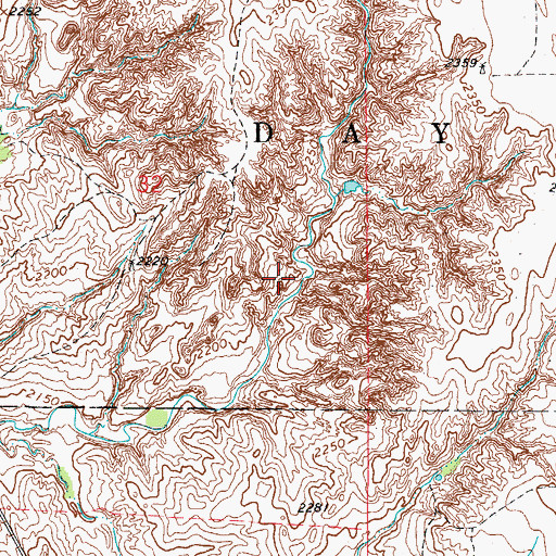 Topographic Map of Johnson Dam, OK