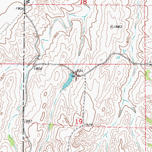 Topographic Map of Oknoname 153003 Dam, OK