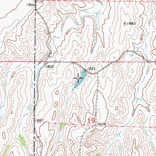 Topographic Map of Oknoname 153003 Reservoir, OK