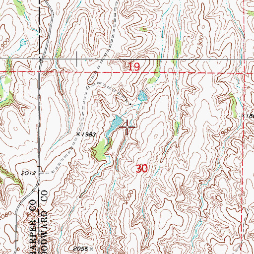 Topographic Map of Van Dorn Number 4 Reservoir, OK