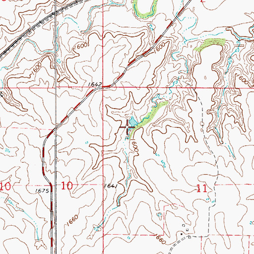 Topographic Map of Debock Number 1 Reservoir, OK