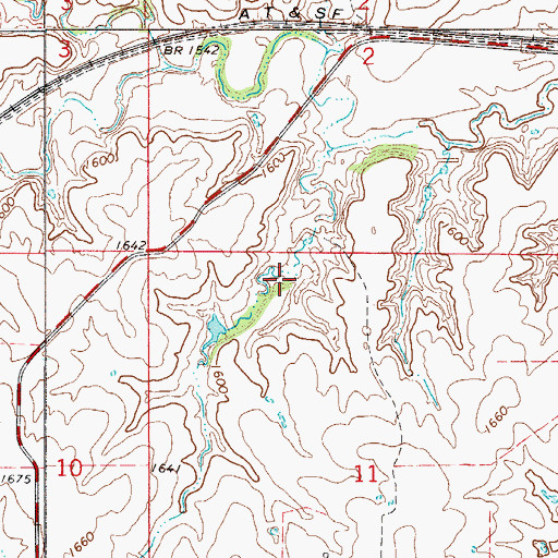 Topographic Map of Debock Number 2 Dam, OK