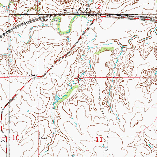 Topographic Map of Debock Number 2 Reservoir, OK