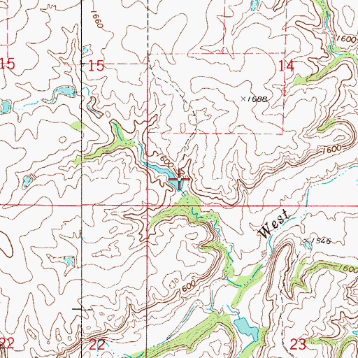 Topographic Map of Debock Number 3 Dam, OK