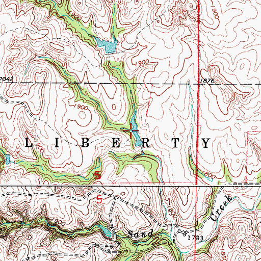 Topographic Map of Ames Reservoir, OK