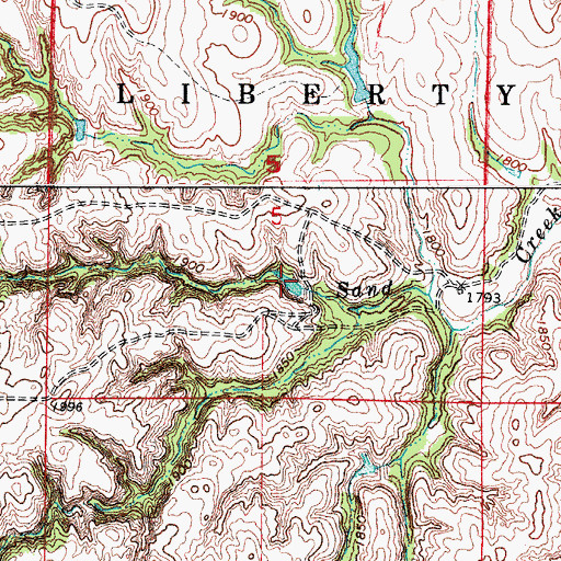 Topographic Map of Wheelock Reservoir, OK
