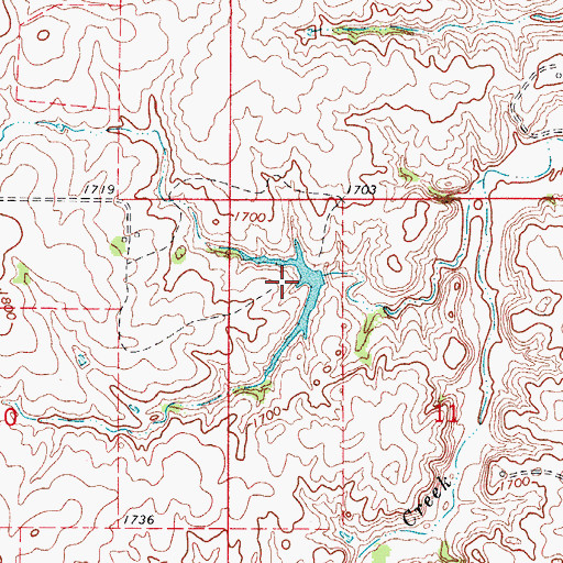Topographic Map of Lockhart Dam, OK