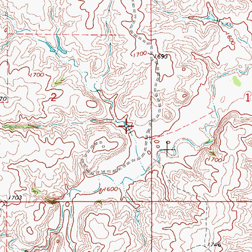Topographic Map of Bingham Dam, OK