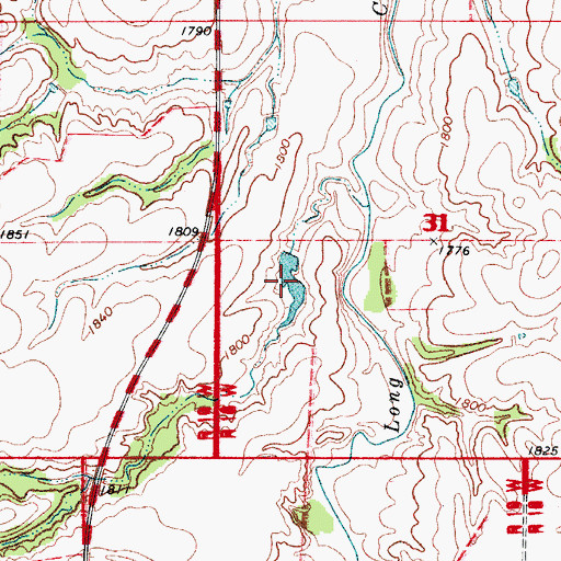 Topographic Map of Richmond Reservoir, OK