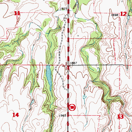 Topographic Map of Cockerill Number 1 Dam, OK