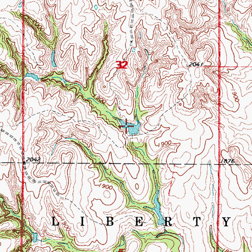 Topographic Map of Cockerill Number 2 Reservoir, OK