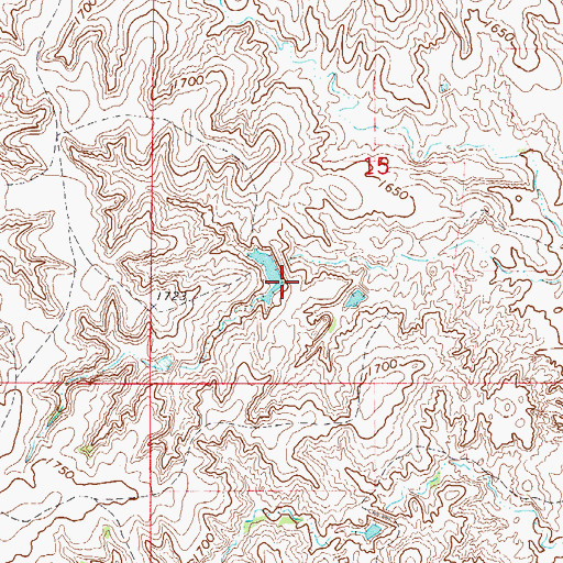 Topographic Map of P M Miller Dam, OK