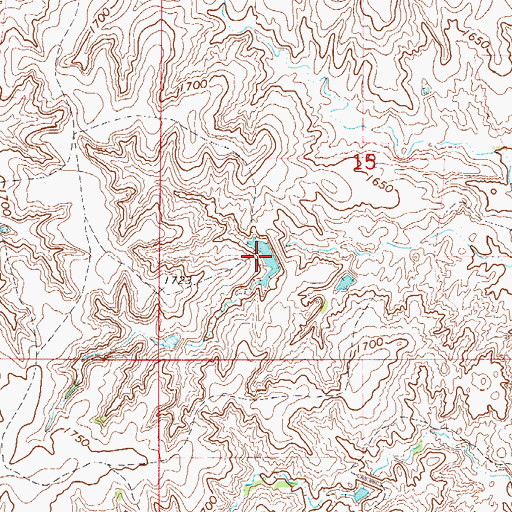 Topographic Map of P M Miller Reservoir, OK