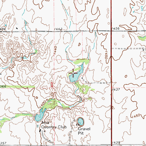 Topographic Map of Wood Lake Dam, OK