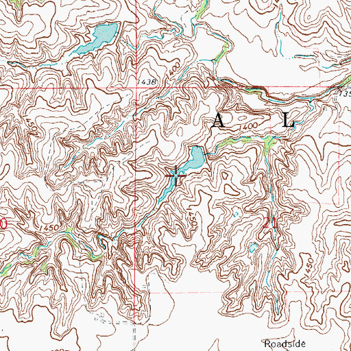 Topographic Map of Bouziden Lake, OK