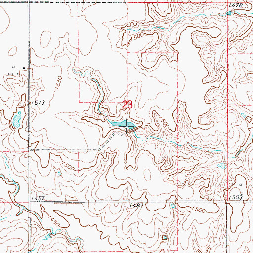 Topographic Map of Oknoname 151001 Dam, OK