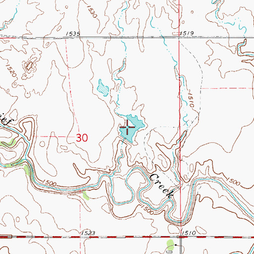 Topographic Map of Buckland Reservoir, OK