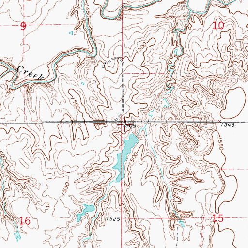Topographic Map of Hada Dam, OK