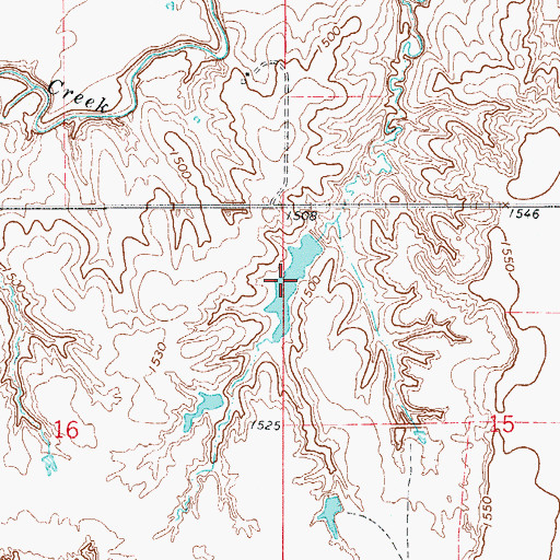 Topographic Map of Hada Reservoir, OK
