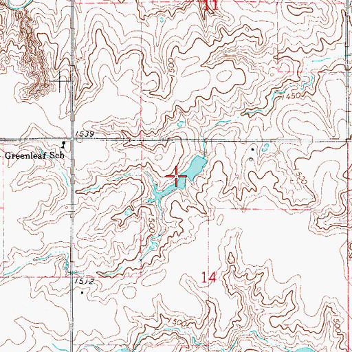Topographic Map of Thurman Reservoir, OK