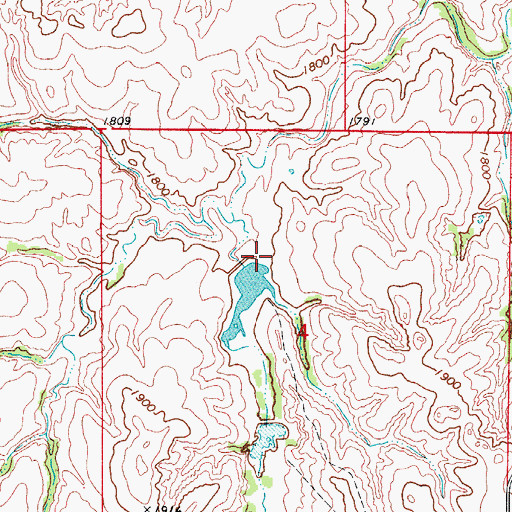 Topographic Map of Lenhart Dam, OK