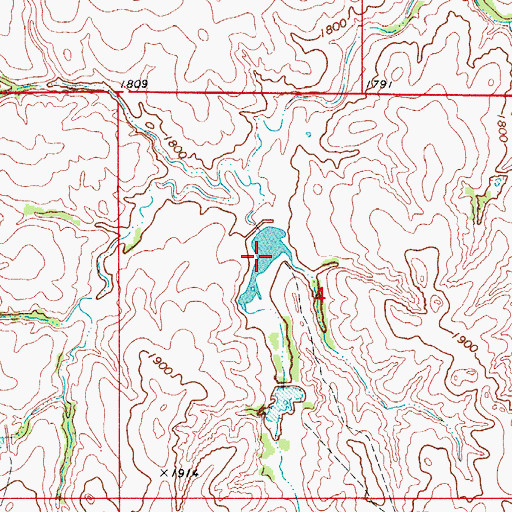 Topographic Map of Lenhart Reservoir, OK