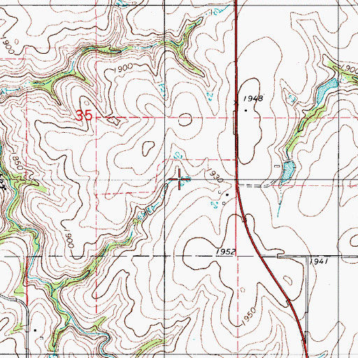 Topographic Map of Boggess Erosion Control Number 1 Reservoir, OK
