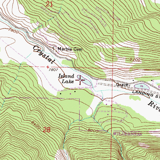 Topographic Map of Island Lake, CO